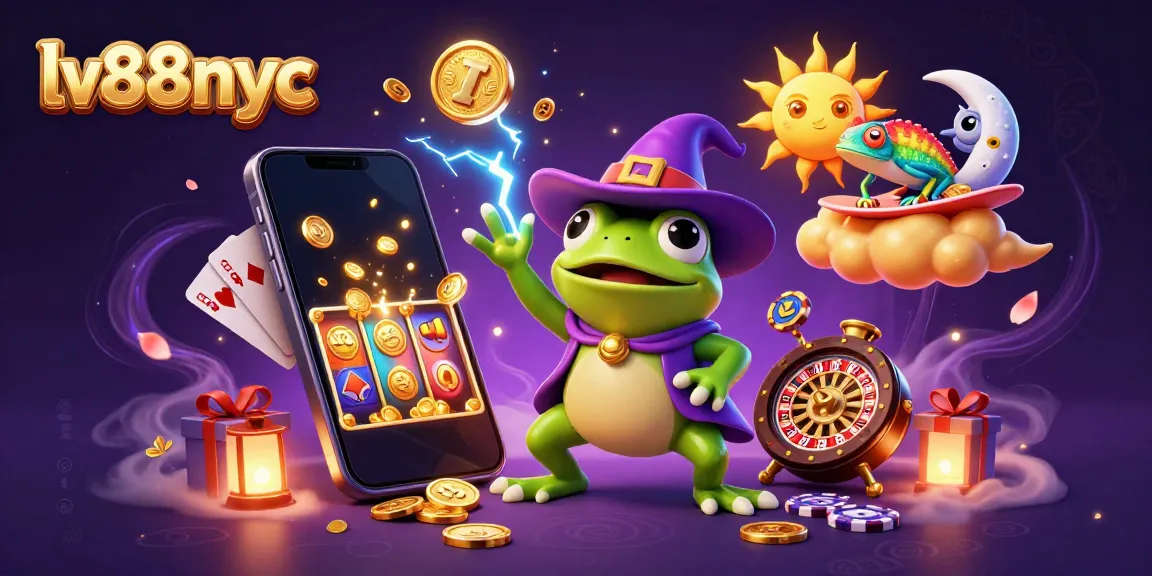Experience the excitement of lv88nyc with a magical 3D scene featuring unique characters and casino elements.
