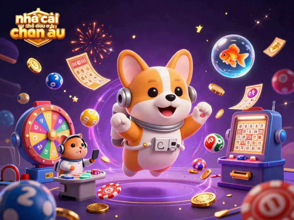 Hình ảnh nổi bật về nhà cái uy tín đến từ châu âu với cảnh chơi game trong không gian.