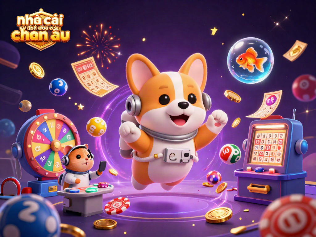 Hình ảnh nổi bật về nhà cái uy tín đến từ châu âu với cảnh chơi game trong không gian.