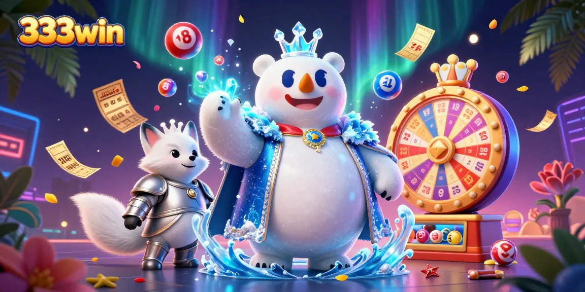 Engage with 333win in an ultra-detailed 3D illustration, experiencing vibrant lottery gameplay