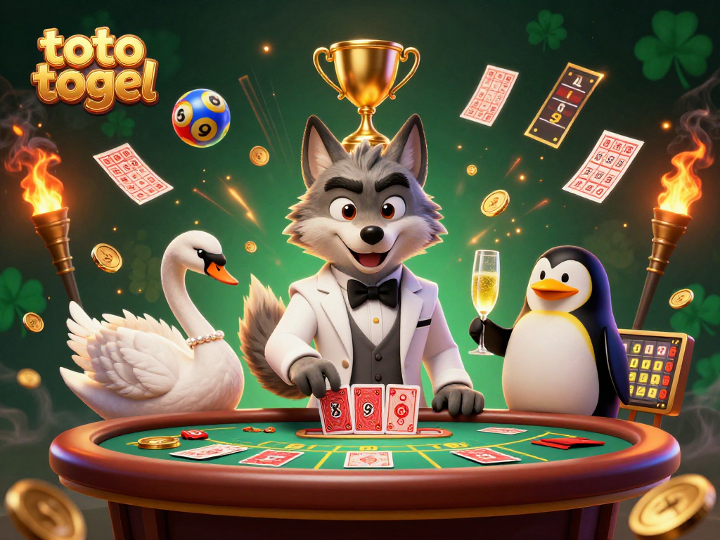 Menang besar dengan toto togel dalam suasana mewah, bola lotre dan tiket bersinar memikat.