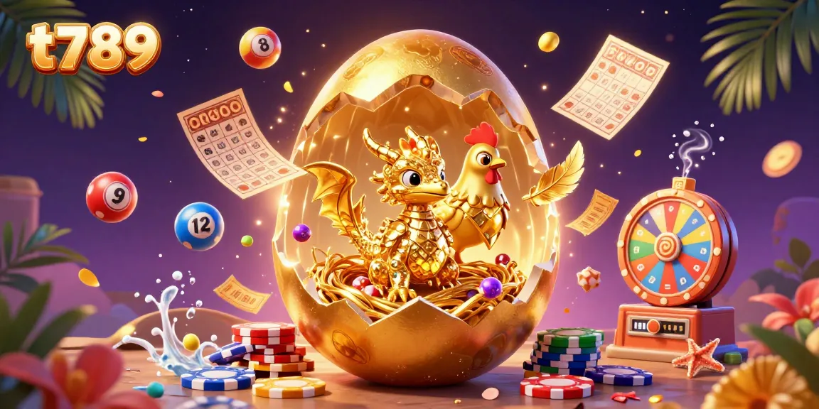 Engage in thrilling gameplay with the t789 platform where a golden baby dragon emerges from a colossal egg amidst exciting casino elements.