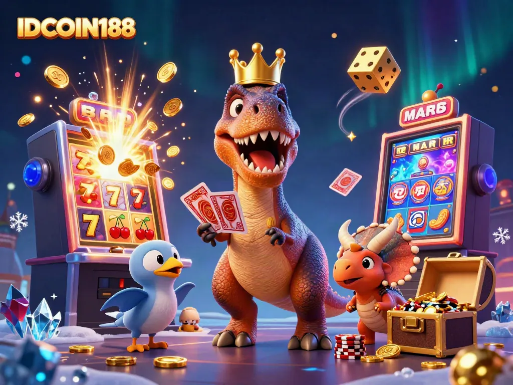 Engage in epic wins with IDCOIN188 featuring colorful casino characters and vibrant game elements.