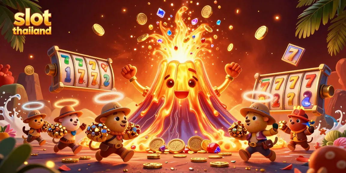 Experience thrilling spins at slot thailand with a vibrant volcano unleashing treasures!