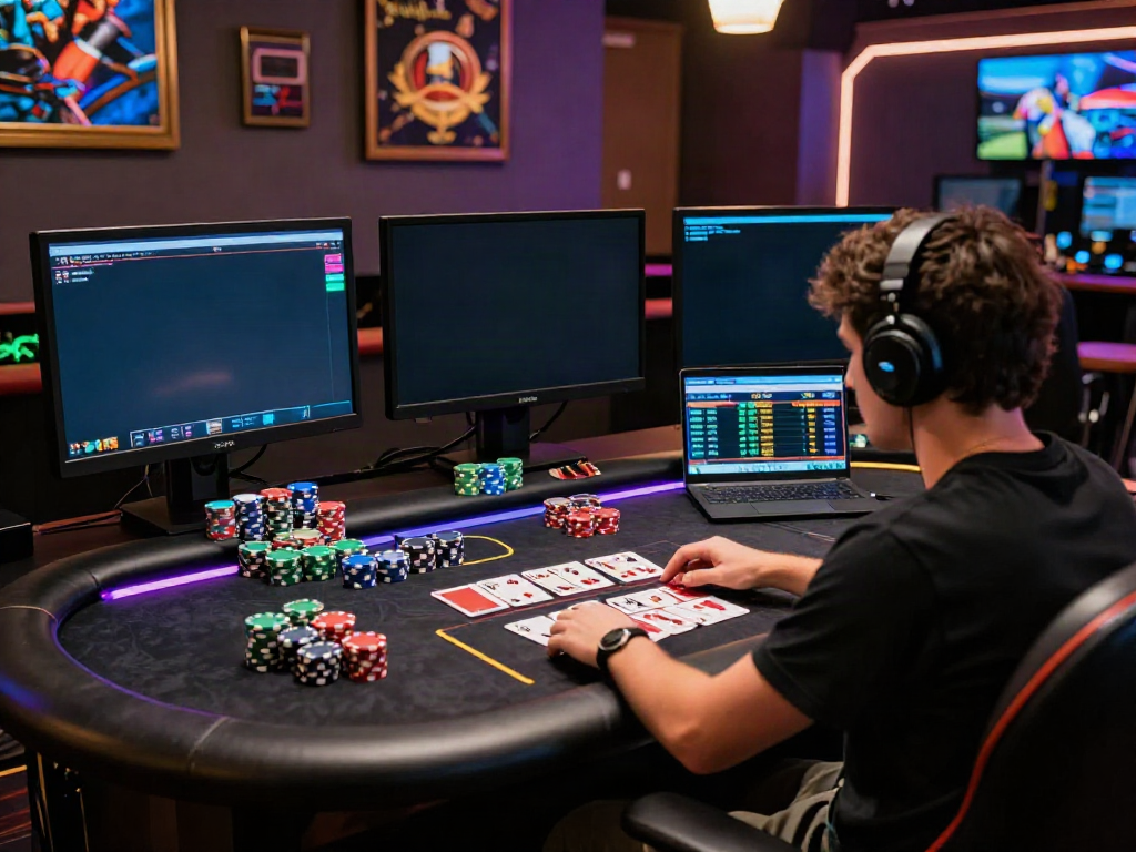 Engaged player experiencing sv88 live casino games surrounded by colorful ambient lighting.