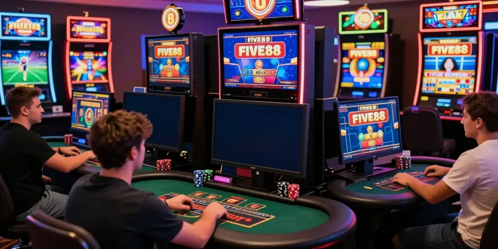 Engaging gaming experience at FIVE88 online platform with vibrant gaming elements.