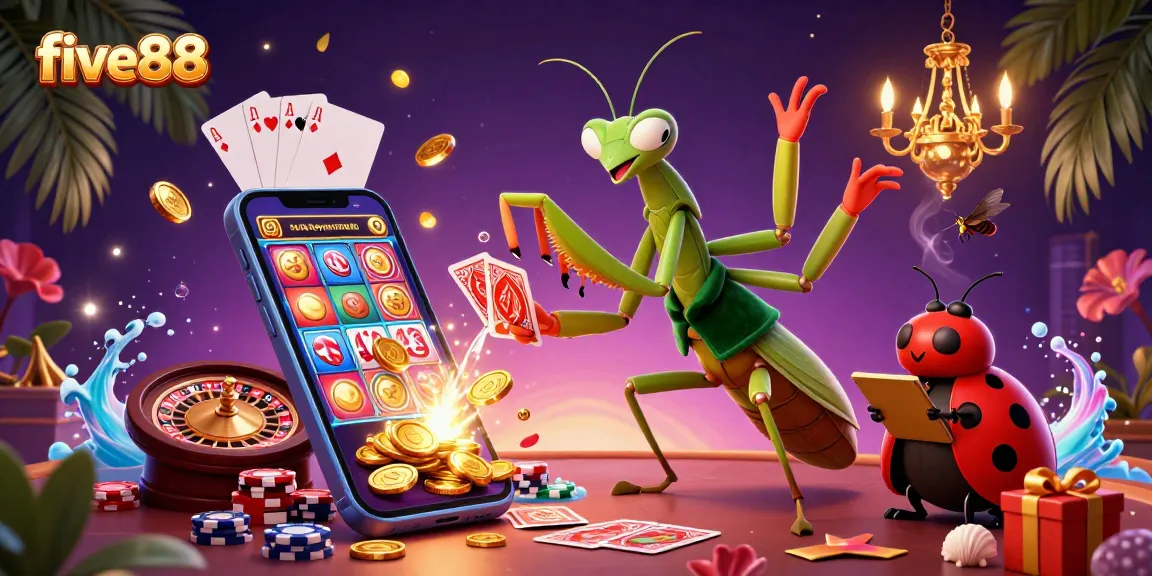 five88 offers an animated casino scene with vibrant characters and dynamic gaming elements, showcasing excitement and fun.