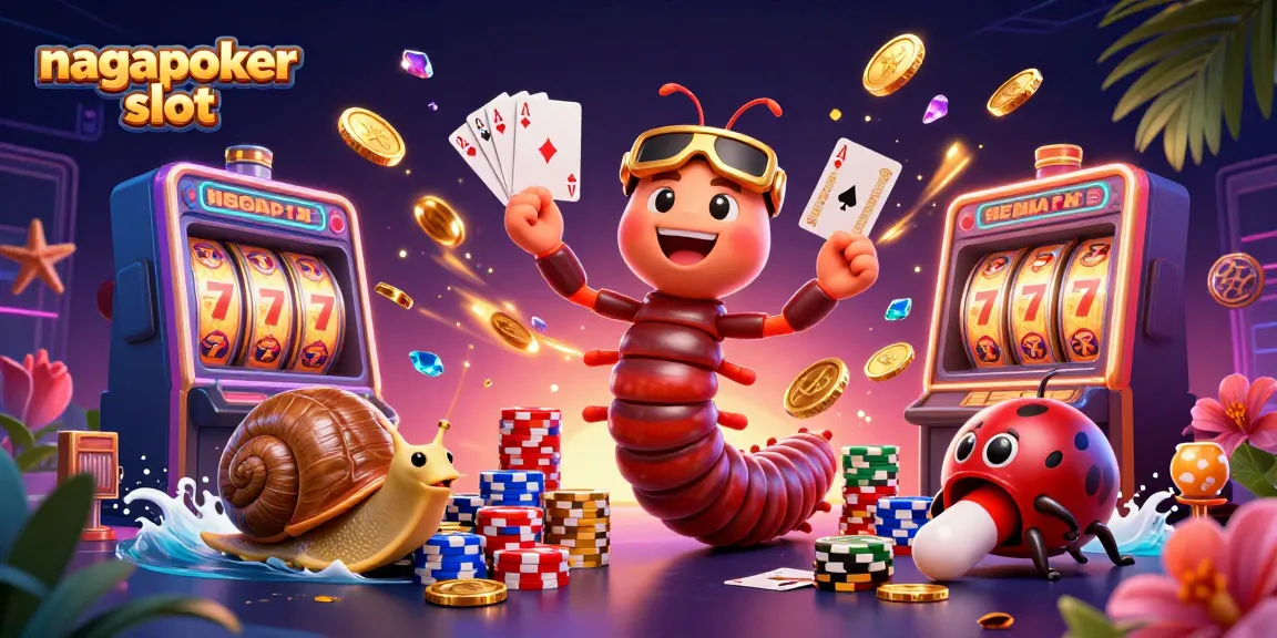 Experience thrilling gameplay with nagapoker slot, showcasing a colorful casino scene with dealers, slots, and chips.