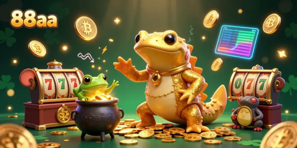 Experience the excitement of 88aa with alchemists transforming metals into gold in a vibrant casino scene.