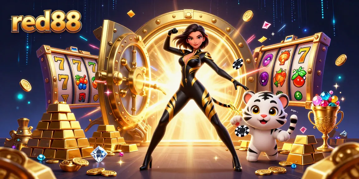Experience thrilling gaming action with red88 in a vibrant, immersive casino scene packed with excitement.