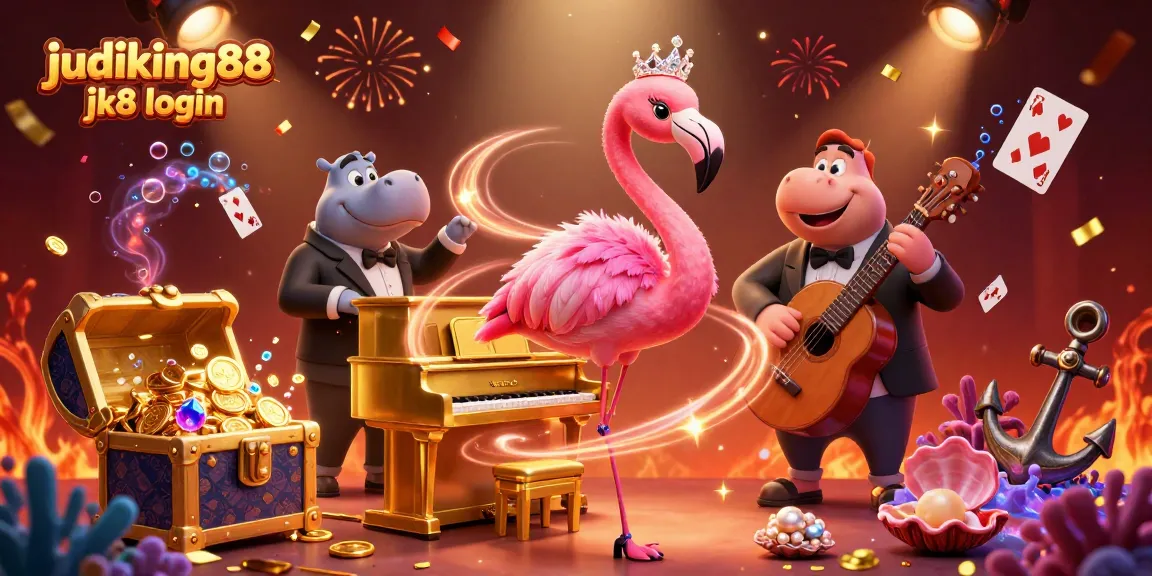 Experience judiking88 jk8 login with an exciting 3D casino scene featuring vibrant characters and elements.