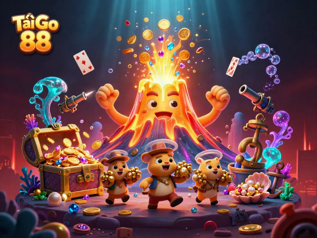 Experience Tải Go 88 with lively characters and dynamic gambling elements in this vibrant scene.