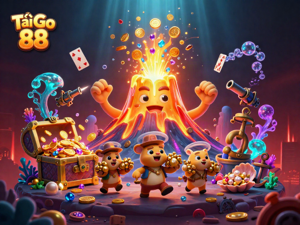 Experience Tải Go 88 with lively characters and dynamic gambling elements in this vibrant scene.