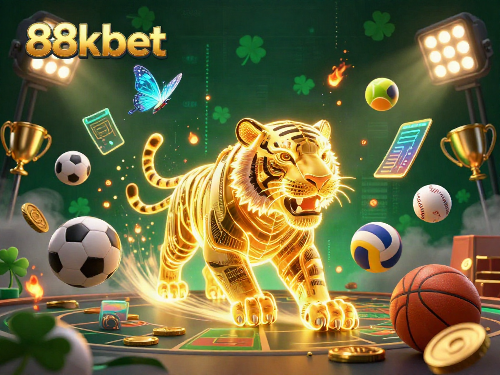 Engage in thrilling gameplay at 88kbet with neon wireframe elements in a digital casino setting.