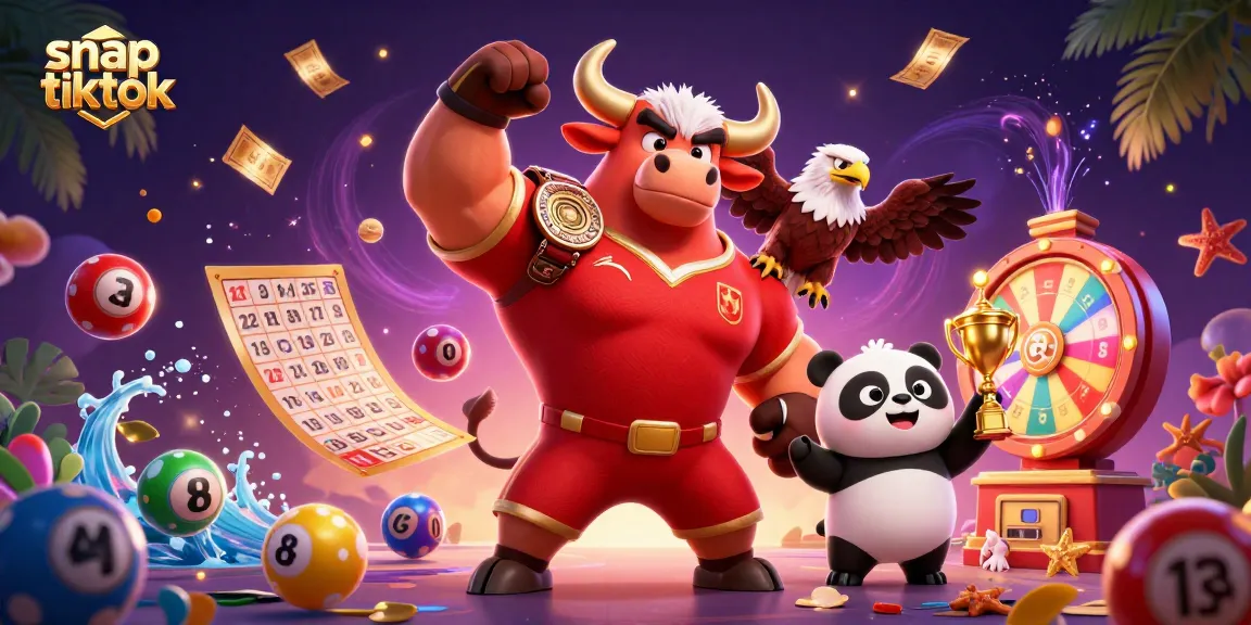 Engage in snap tiktok excitement with high-energy characters amidst colorful bingo elements.
