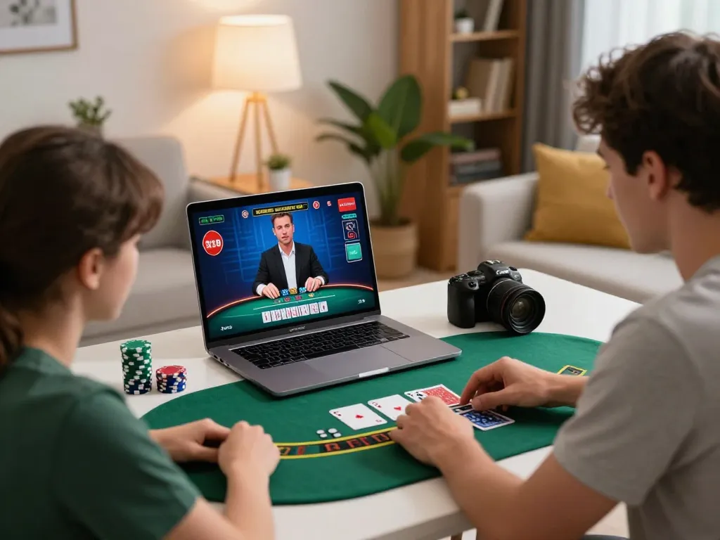 Watch players strategize in BERLIAN889 Daftar online blackjack game from home setup.