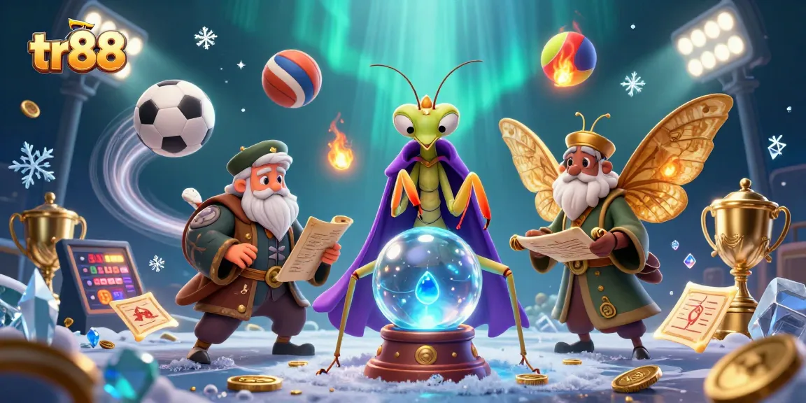 Catching winning moments at TR88 casino with characters and sports betting elements.