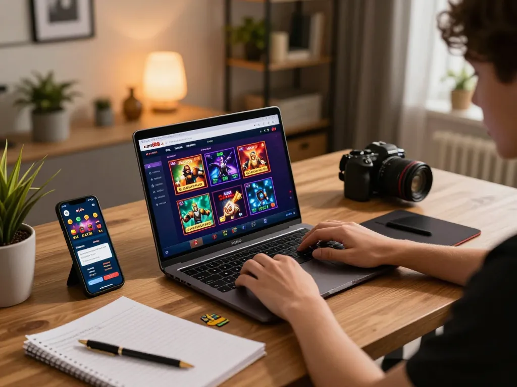 Engaged player exploring cm88 com gaming options during an online gambling session.
