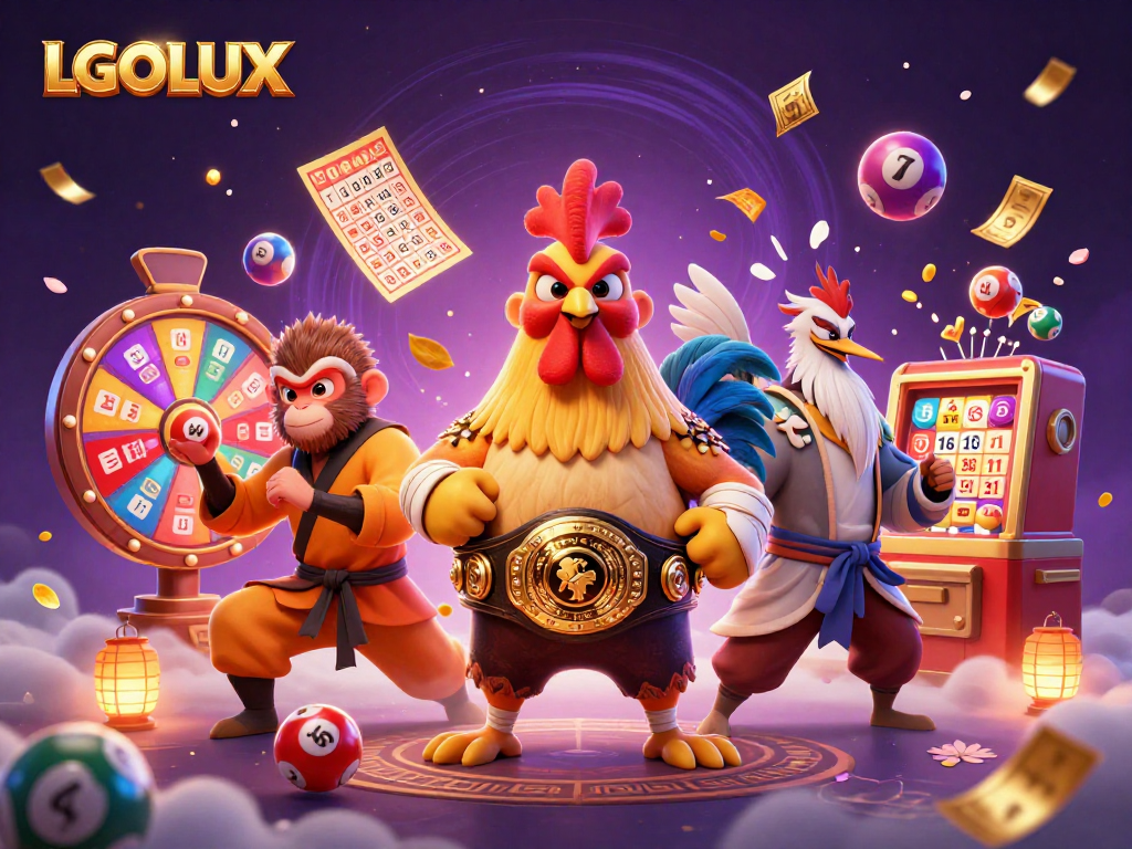 LGOLUX ignites excitement with a dynamic 3D illustration of diverse casino characters.