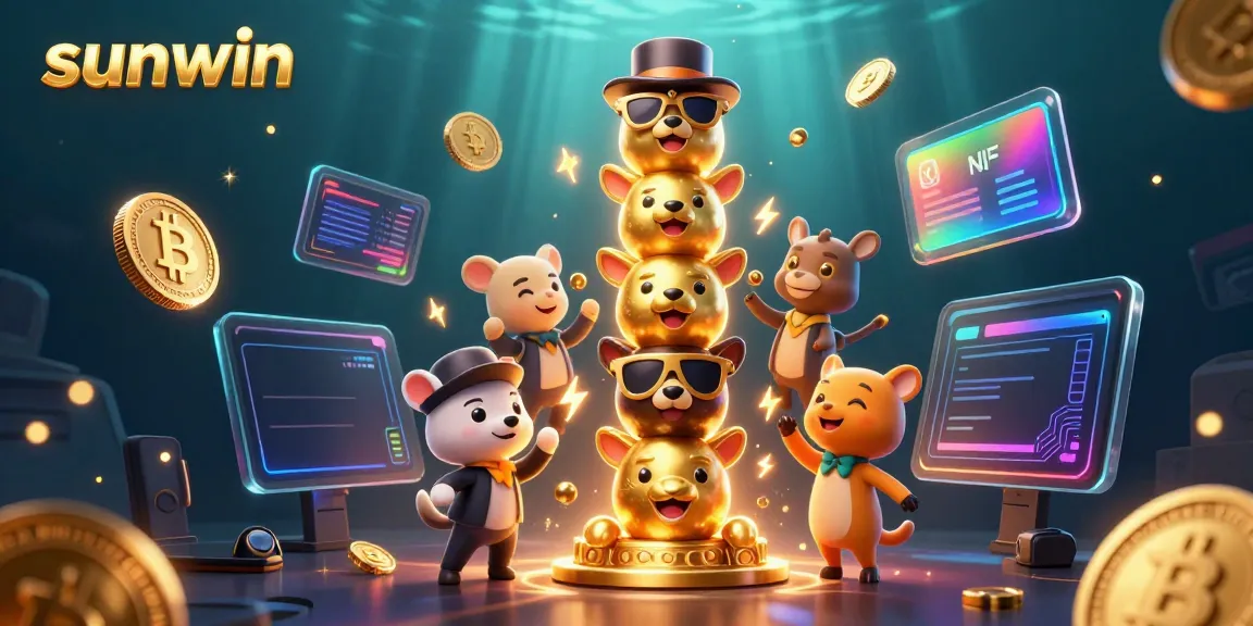 Engage with sunwin's exciting gaming experience featuring a vibrant totem and crypto elements.