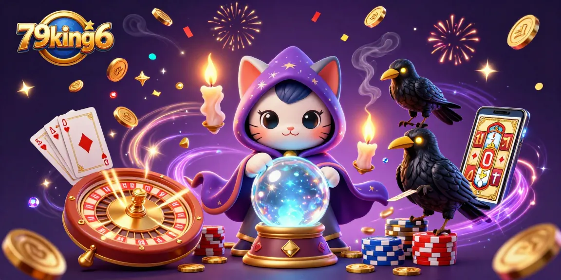 Experience thrilling wins at 79king6, featuring a dynamic casino scene filled with vibrant characters and games.