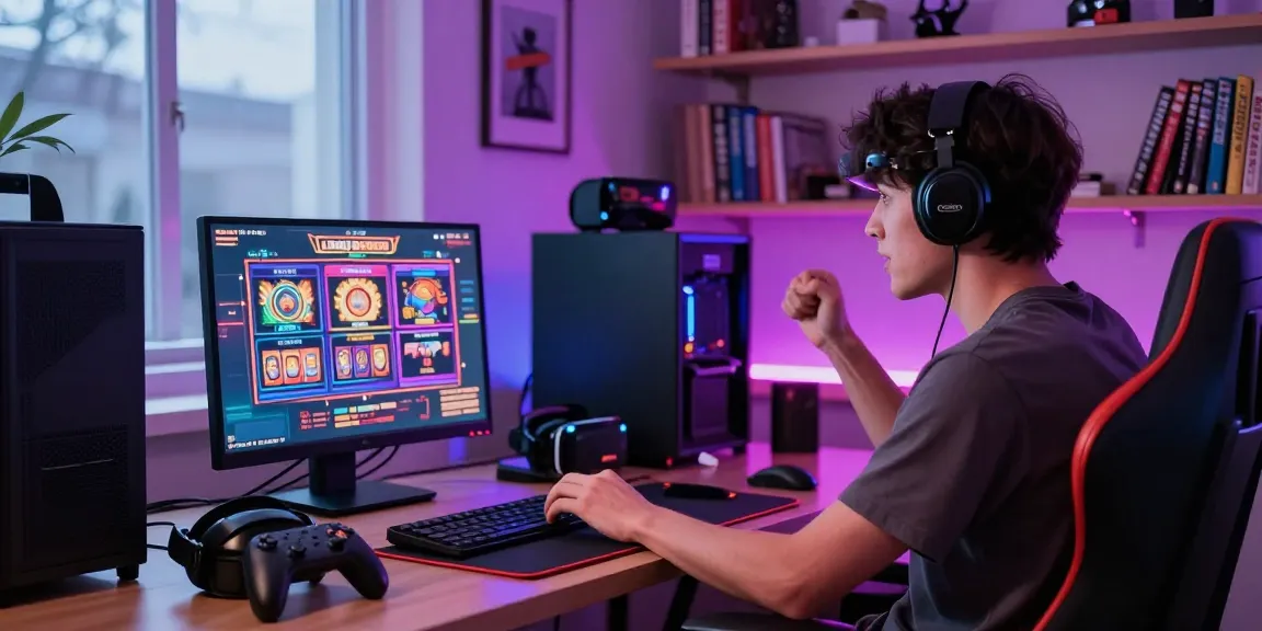 Situs Slot Gacor Asialive88 online gaming enthusiast enjoying vibrant gaming experience at home office