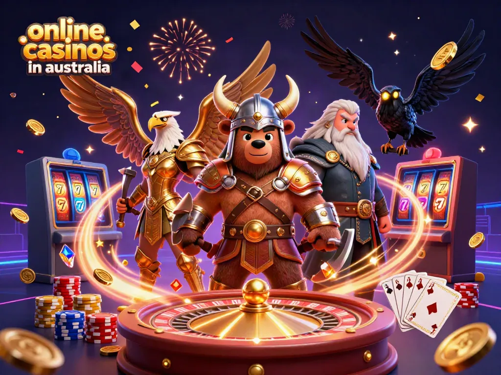 Experience thrilling gameplay at online casinos in Australia with vibrant, dynamic 3D characters.