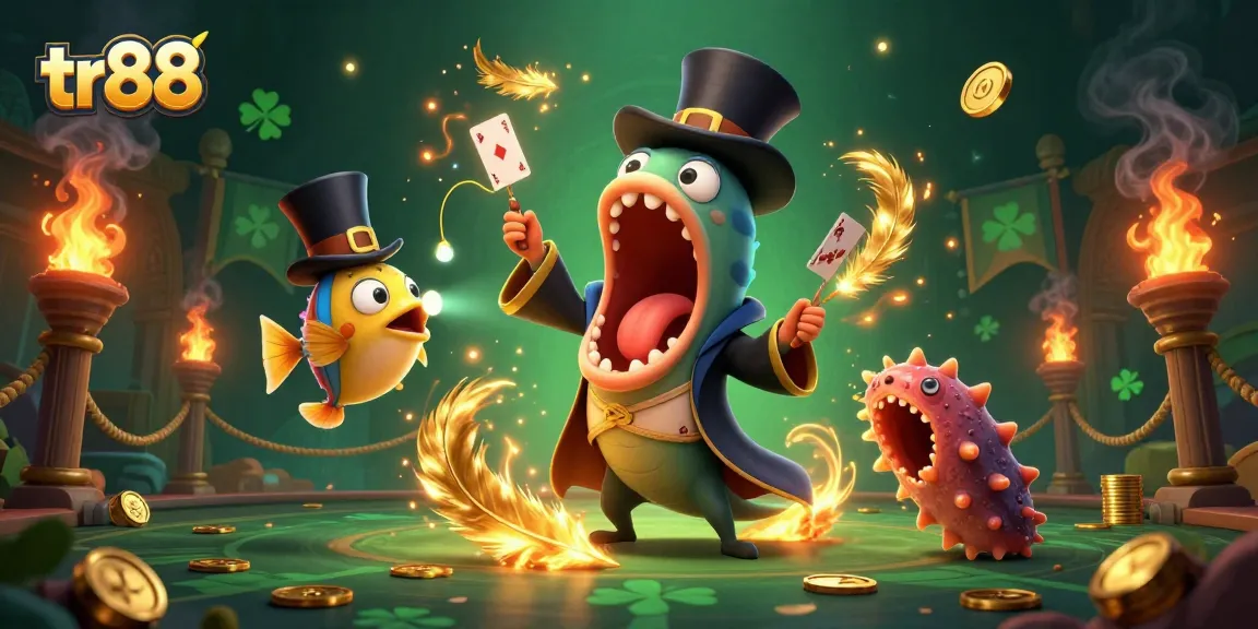 tr88 showcases an enchanting deep-sea casino scene with magical creatures performing thrilling tricks.