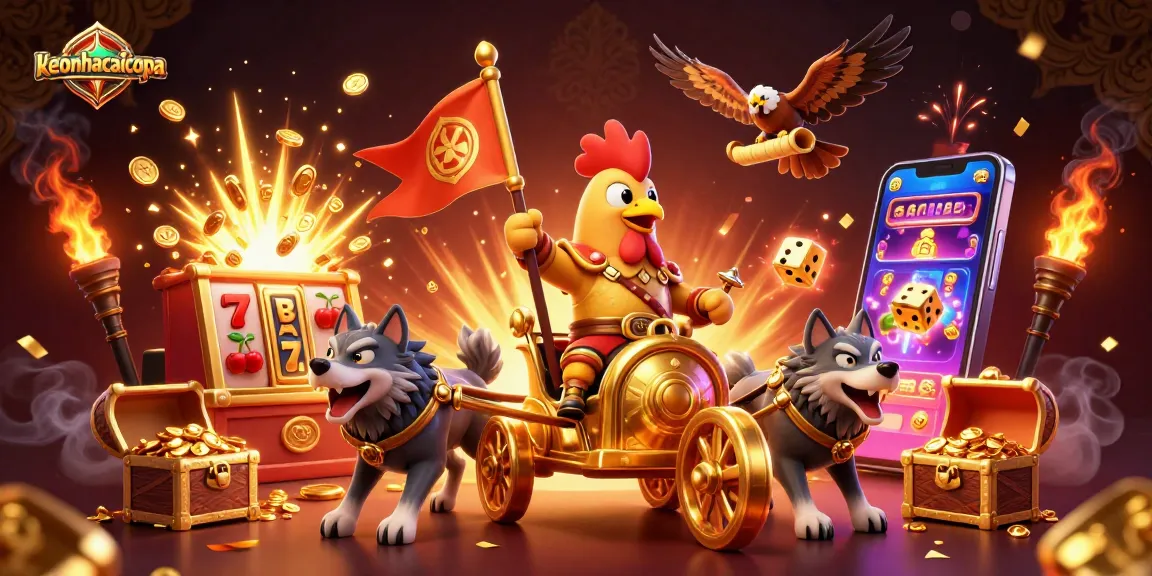 Engage with exciting action at keonhacaicopa featuring a rooster warlord amidst casino thrills and winnings.