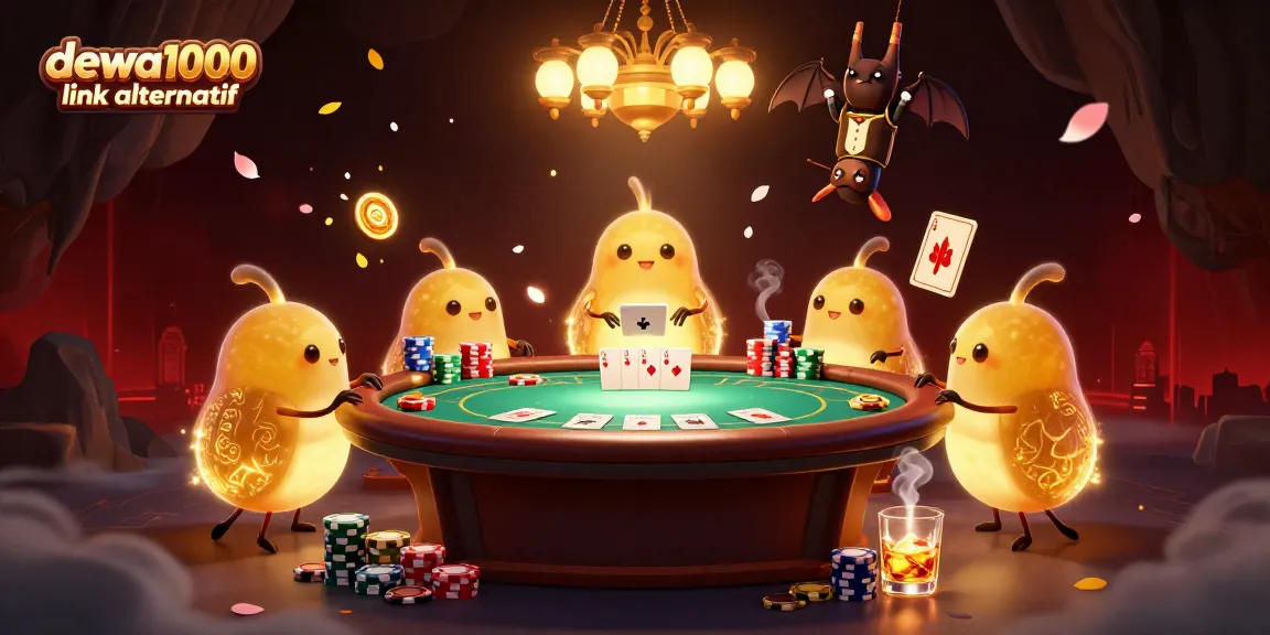 Experience the magic of dewa1000 link alternatif in a vibrant cave casino illuminated by glowing glowworms and a bat dealer.