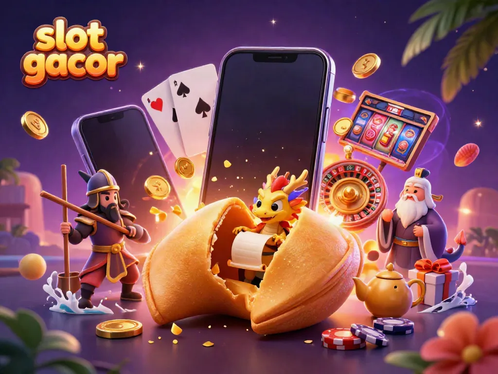 Experience winning moments with slot gacor in a vibrant casino scene filled with golden treasures.