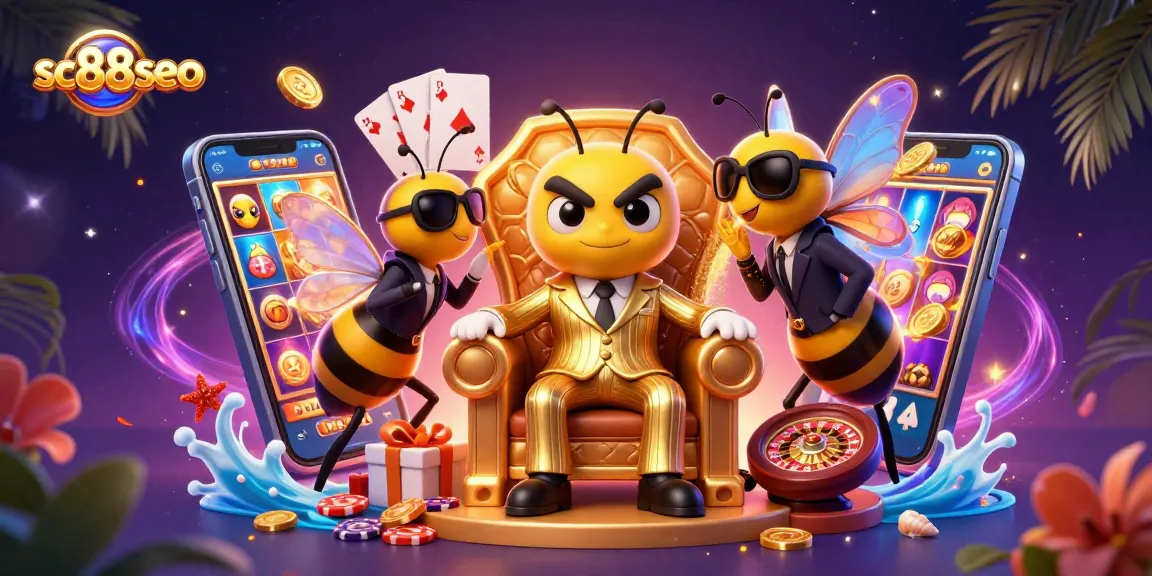 Spin with sc88seo’s enchanting slots and games, featuring dynamic bumblebee mob boss illustration.