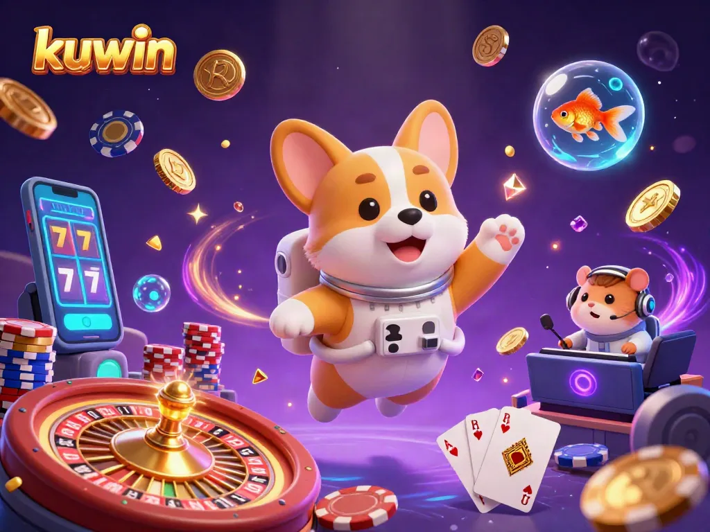 Spin to win with kuwin's exciting games in this vibrant space casino scene!