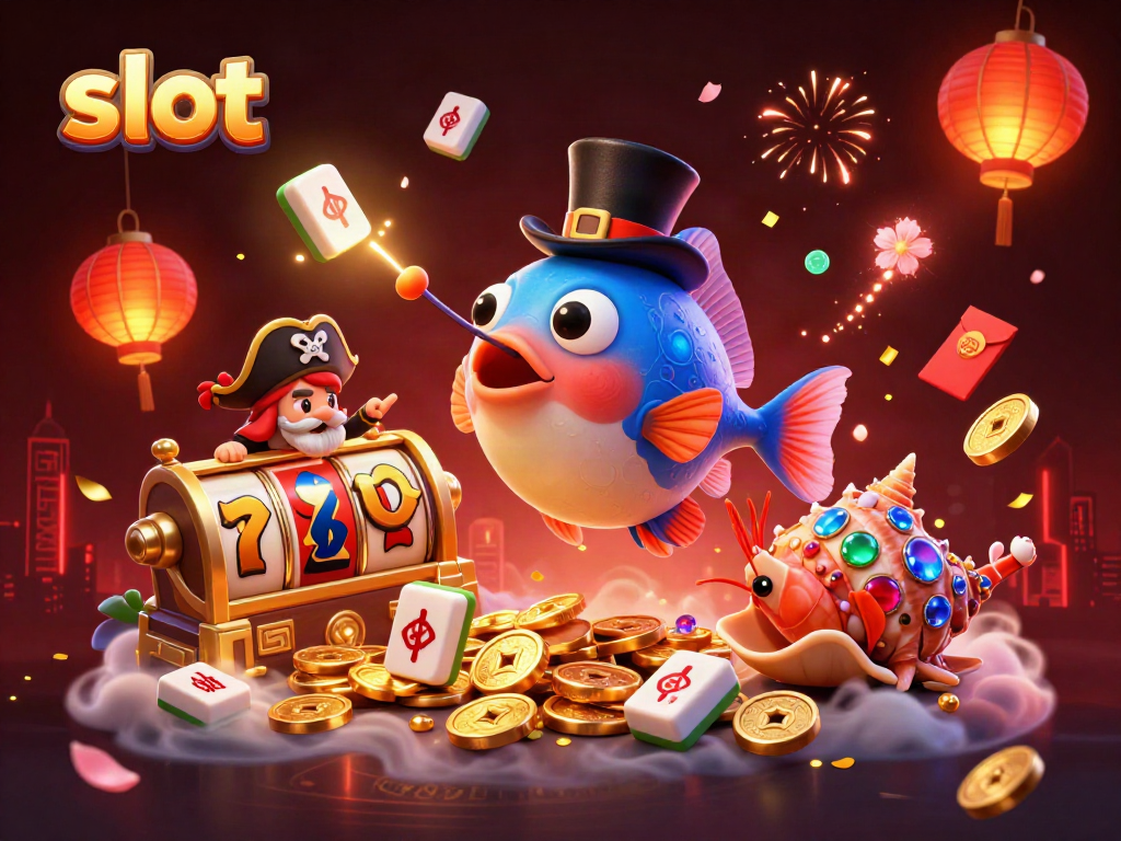 Spin the slot reels with glowing coins in a vibrant sea-themed casino illustration.