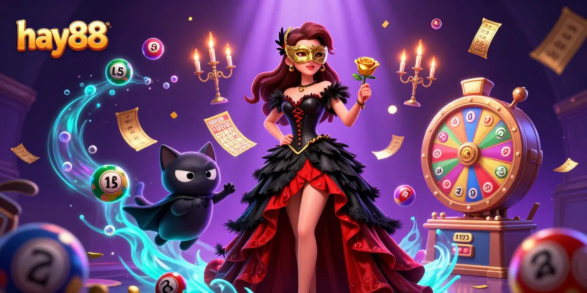 Experience thrilling bets at hay88 with colorful lottery balls and vibrant prizes in a dynamic setting.