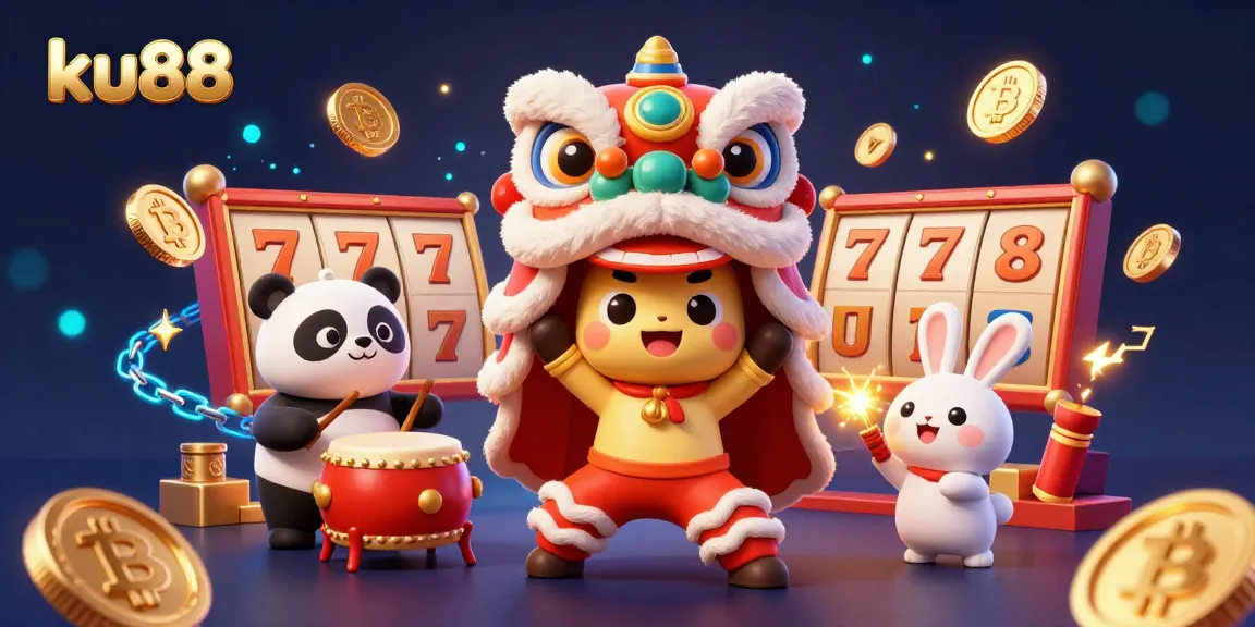 Experience the thrill of casino gaming at ku88 with vibrant characters and dynamic slot elements.