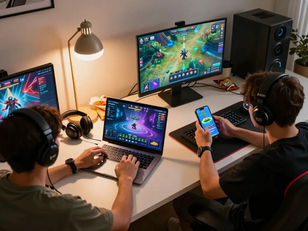 LGO SUPER gaming session on multiple devices, showcasing strategic online casino gameplay