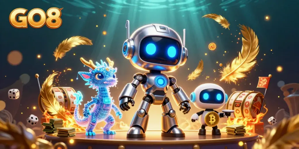 Experience the thrill of GO8's vibrant online casino with striking characters and dynamic game elements.