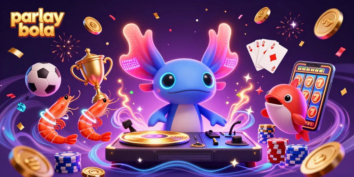 Spin parlay bola with 3D cartoon characters in vibrant casino scene full of energy and excitement