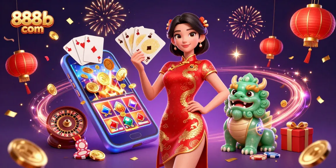 Experience thrilling gaming with 888b com, featuring vibrant characters and exciting casino elements.