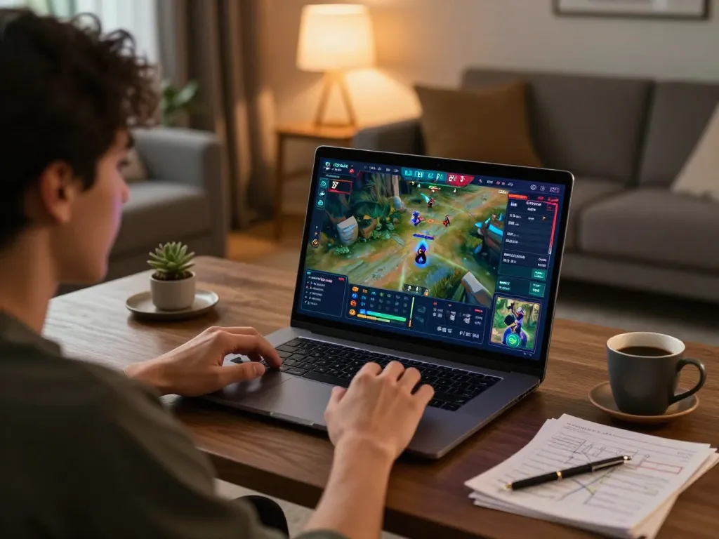 KADAL 778 player engaging with live online gaming interface at home.