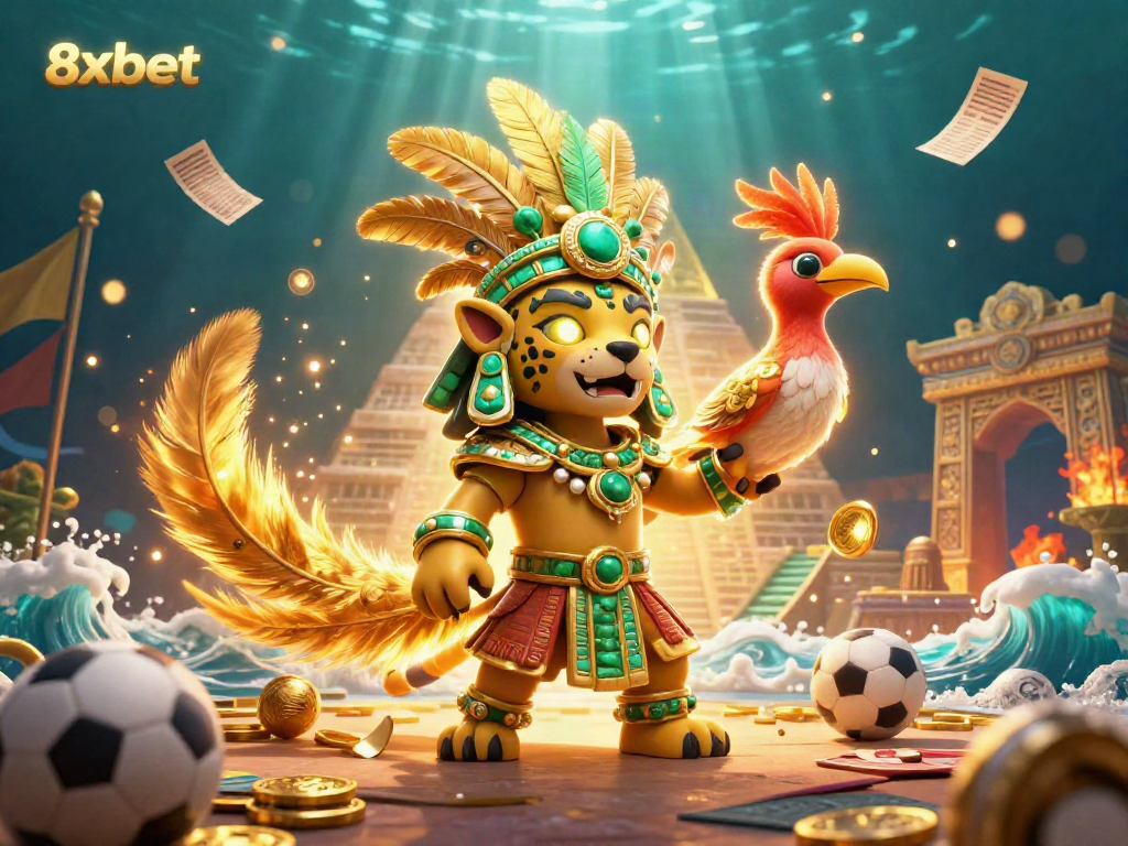 Experience the vibrant world of 8xbet's dynamic sports betting scene with dazzling visual elements.
