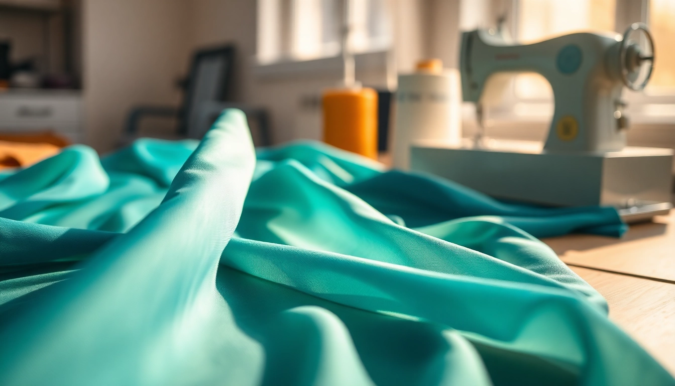 Chiffon stof die elegant over een tafel valt, met luxe textuur en kleuren.