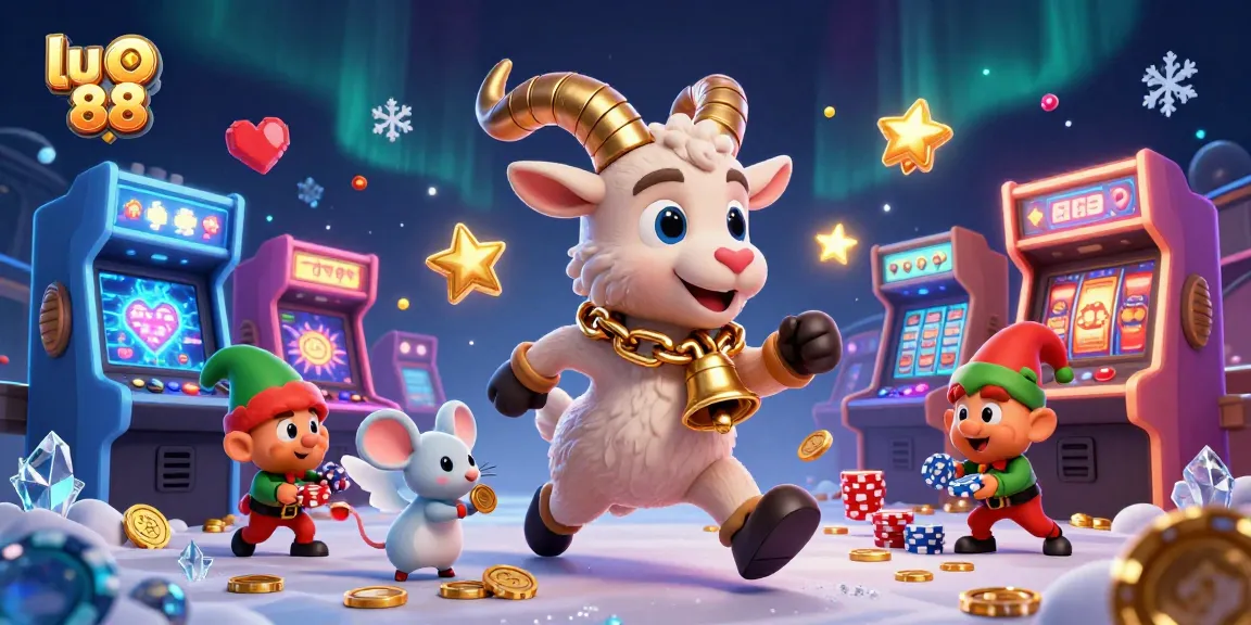 Join the festive excitement at lu 88's holiday casino, featuring Krampus, an angel mouse, and mischievous gremlins.