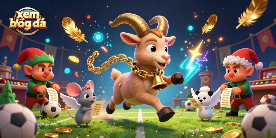 Xem bóng đá in a lively sports betting casino scene with dynamic characters engaging in friendly chaos.
