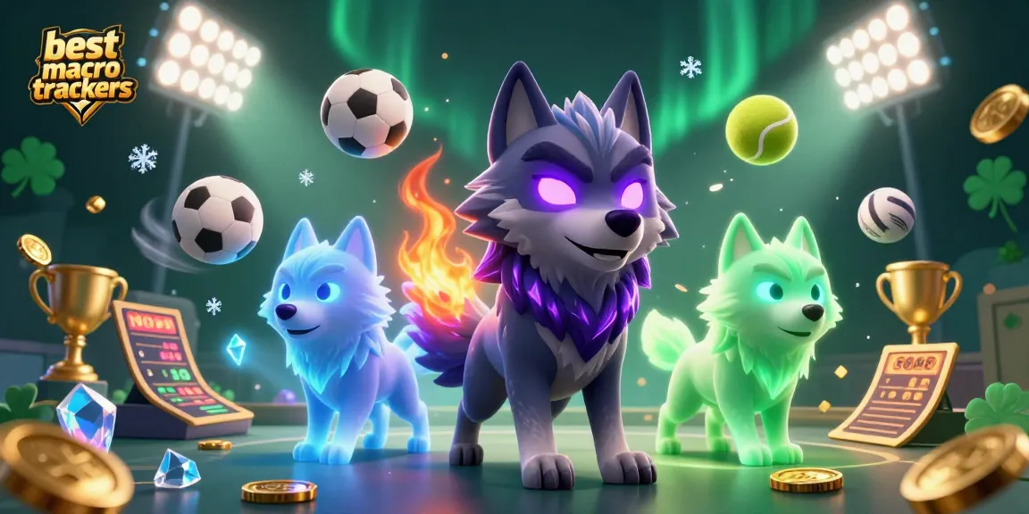 Engage with the best macro trackers using exciting sports betting elements in this dynamic illustration.