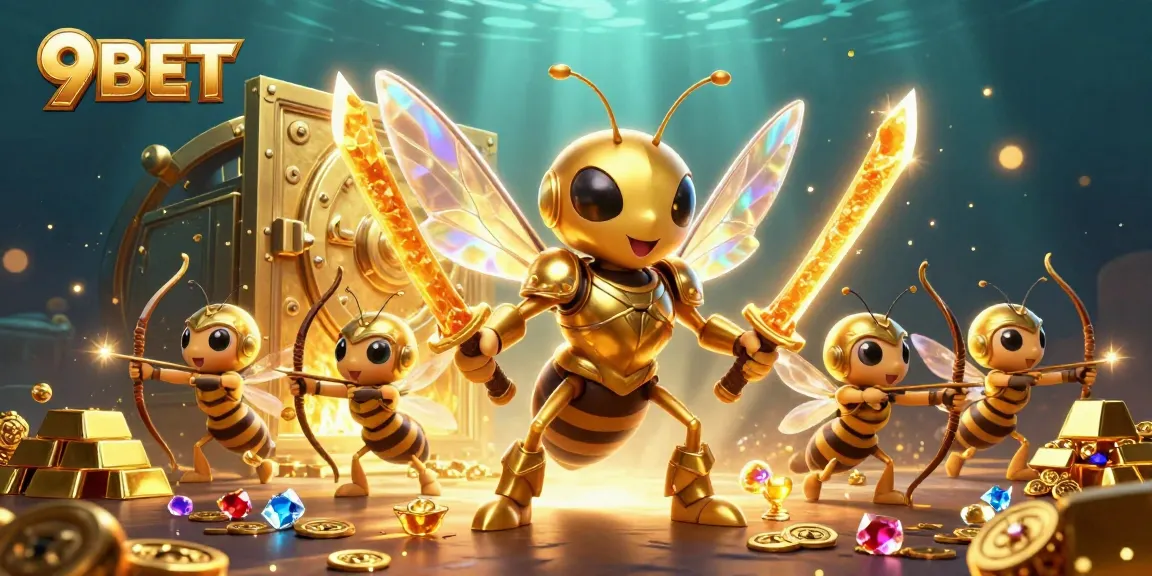Experience the excitement of 9BET with a vibrant 3D illustration of adventure and winning!