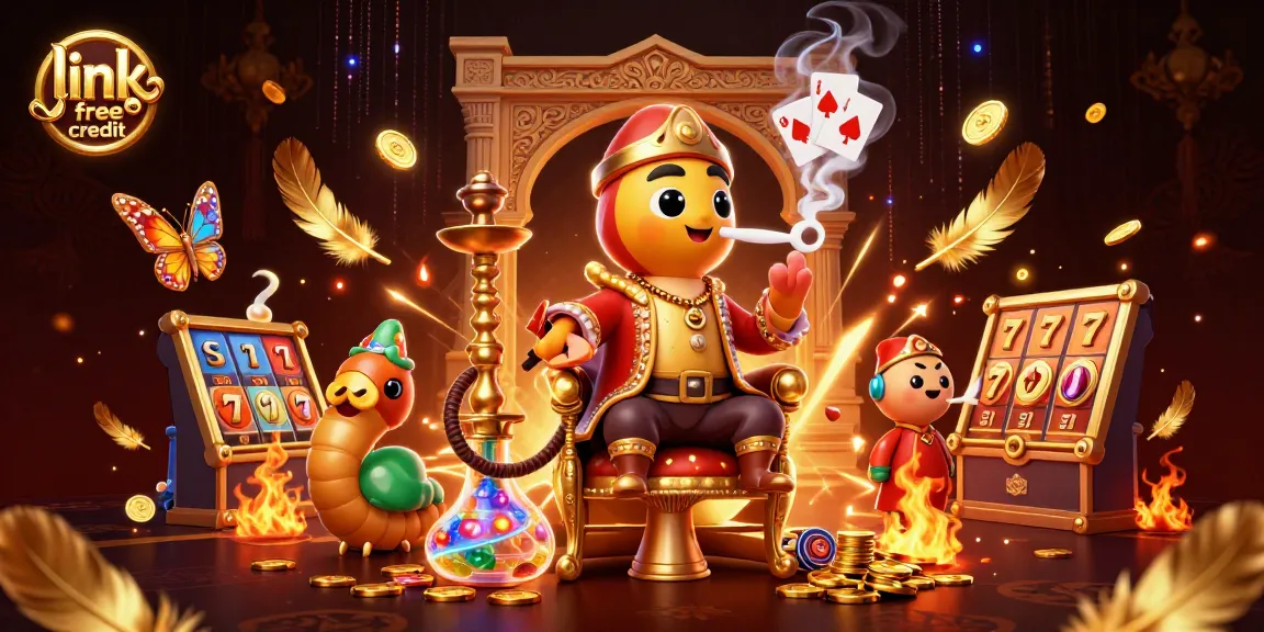 Engage with link free credit opportunities at a vibrant casino scene showcasing exciting game elements.
