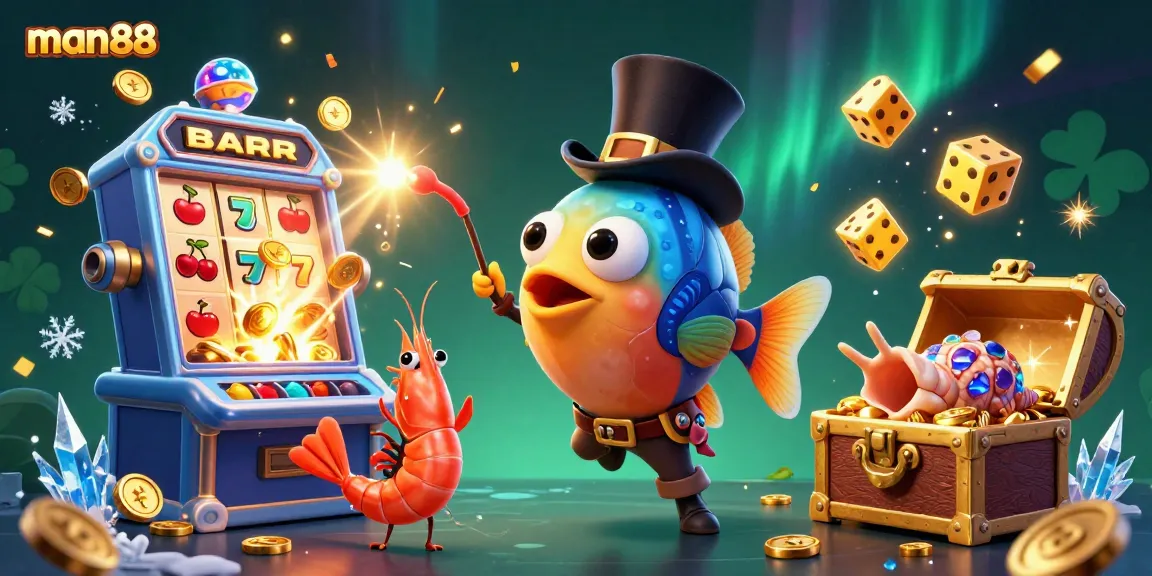 Engage with man88's thrilling jackpot scene featuring vibrant characters and casino elements.