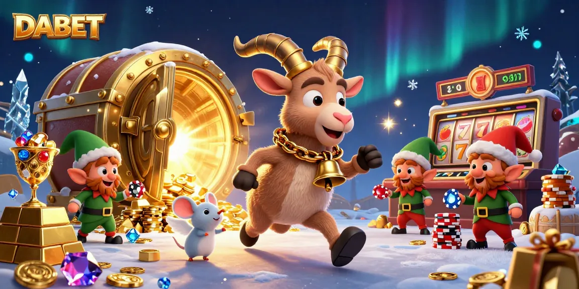 DABET invites excitement with festive characters in a bustling holiday casino scene